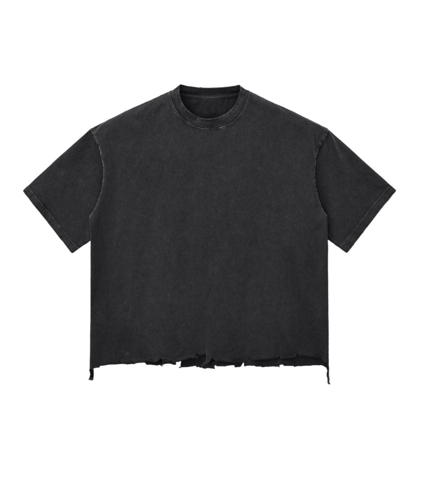 Snow Wash Raw-Hem Boxy T-shirt