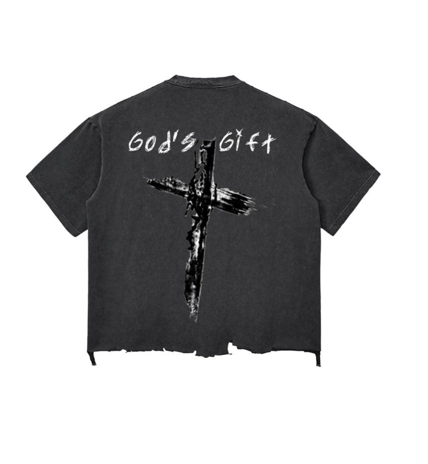 Snow Wash Raw-Hem Boxy T-shirt