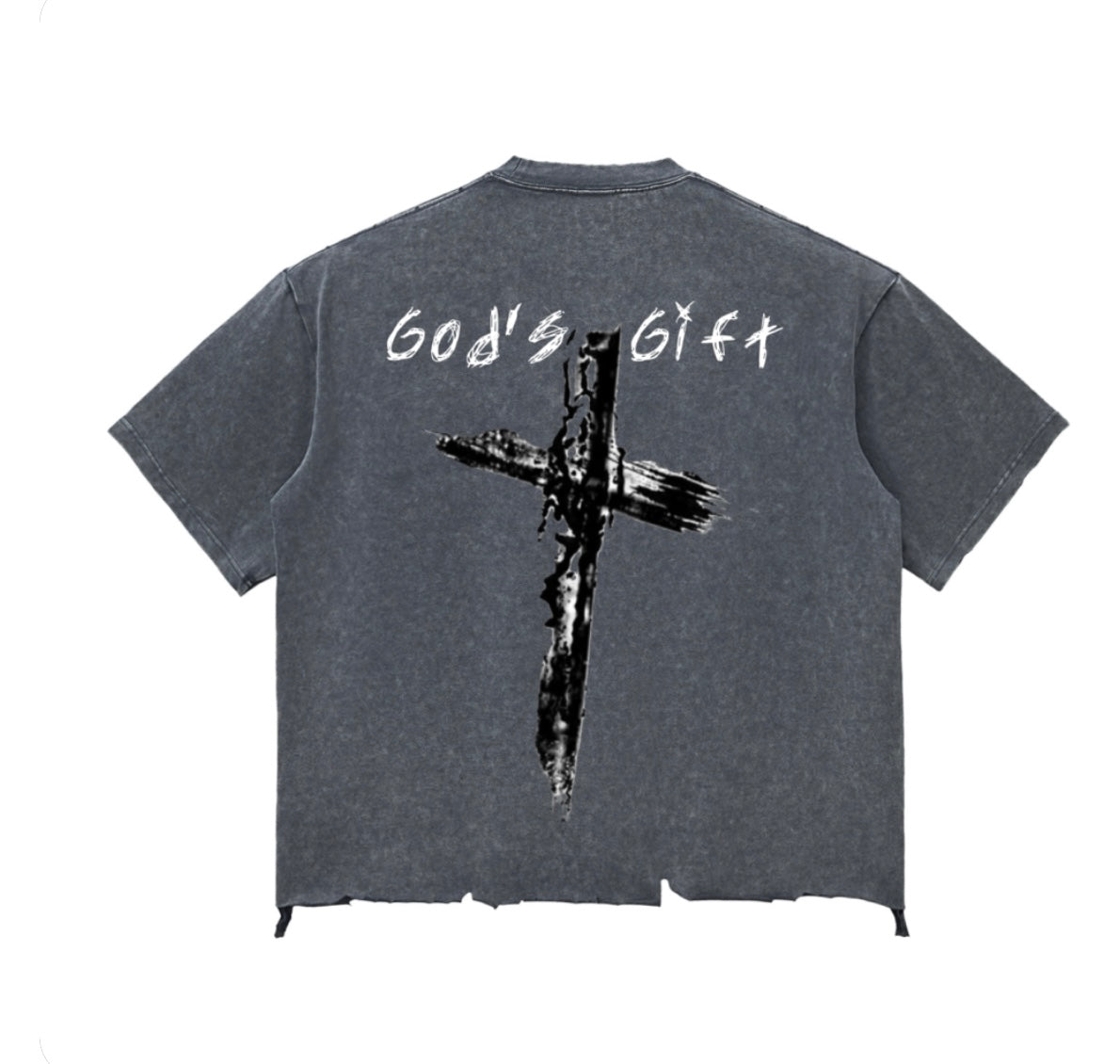 Snow Wash Raw-Hem Boxy T-shirt