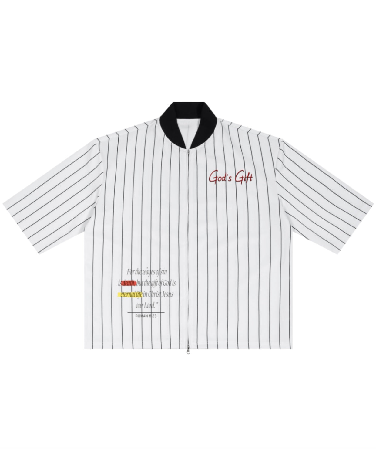 Unisex Striped Full-Zip Baseball Jersey